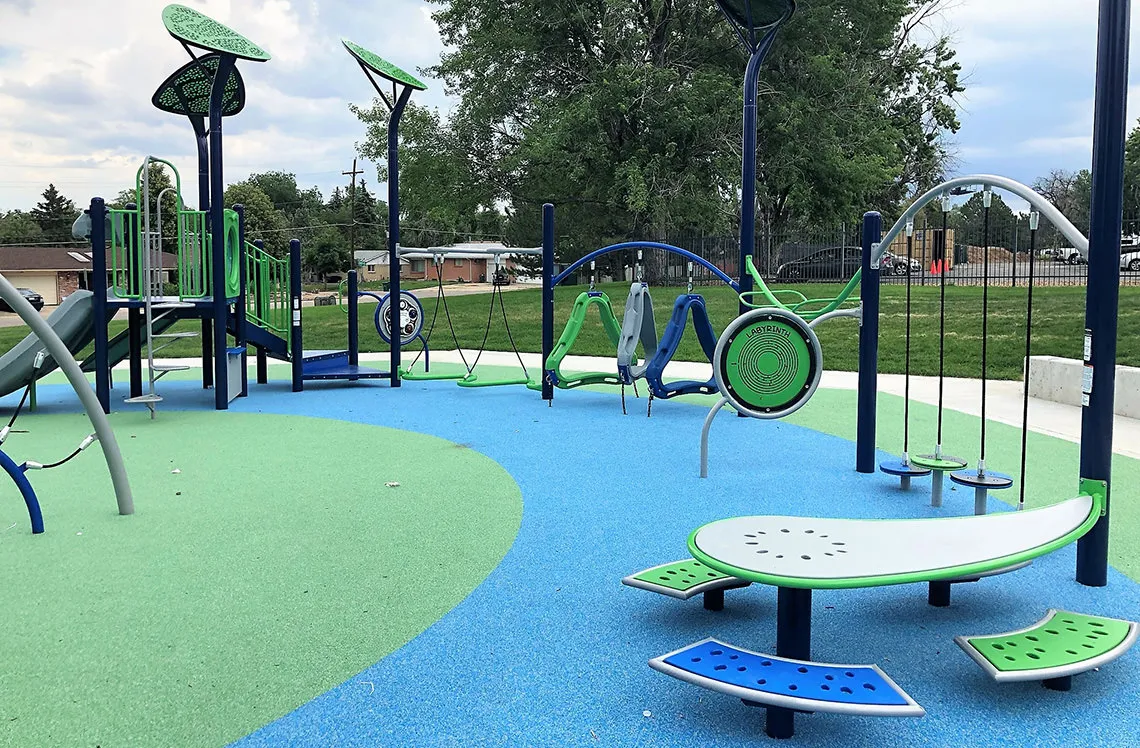 Rubber surfacing for parks and playgrounds at McMullen Park